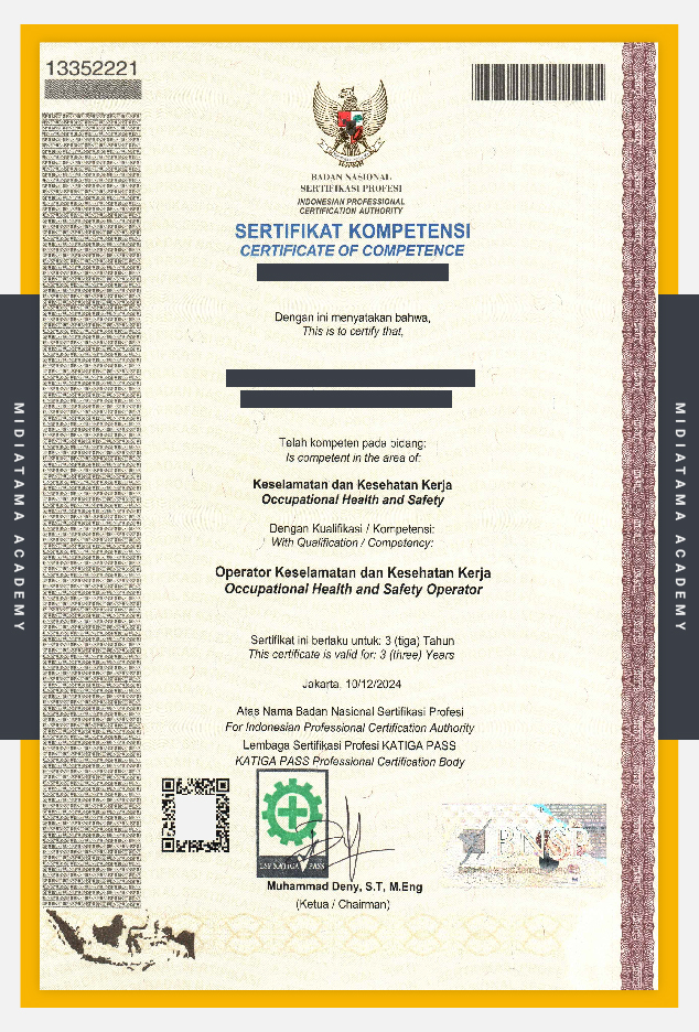 Sertifikat Operator K3 BNSP
