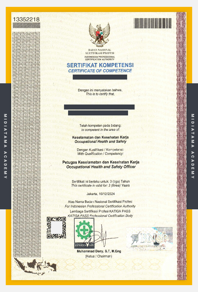Sertifikat Petugas K3 BNSP